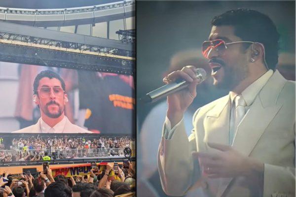 Bad Bunny Shares Emotional Hug with Fan Who Handed Him Flowers at Madrid Concert