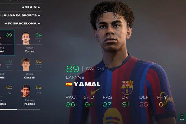 Lamine Yamal tops EA Sports FC 27 right wingers with 90 rating