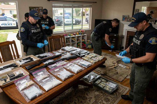 Long Beach raid nets 23 illegal guns, fentanyl, and $100K in cash